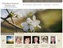 Tablet Screenshot of chambersfuneral.com